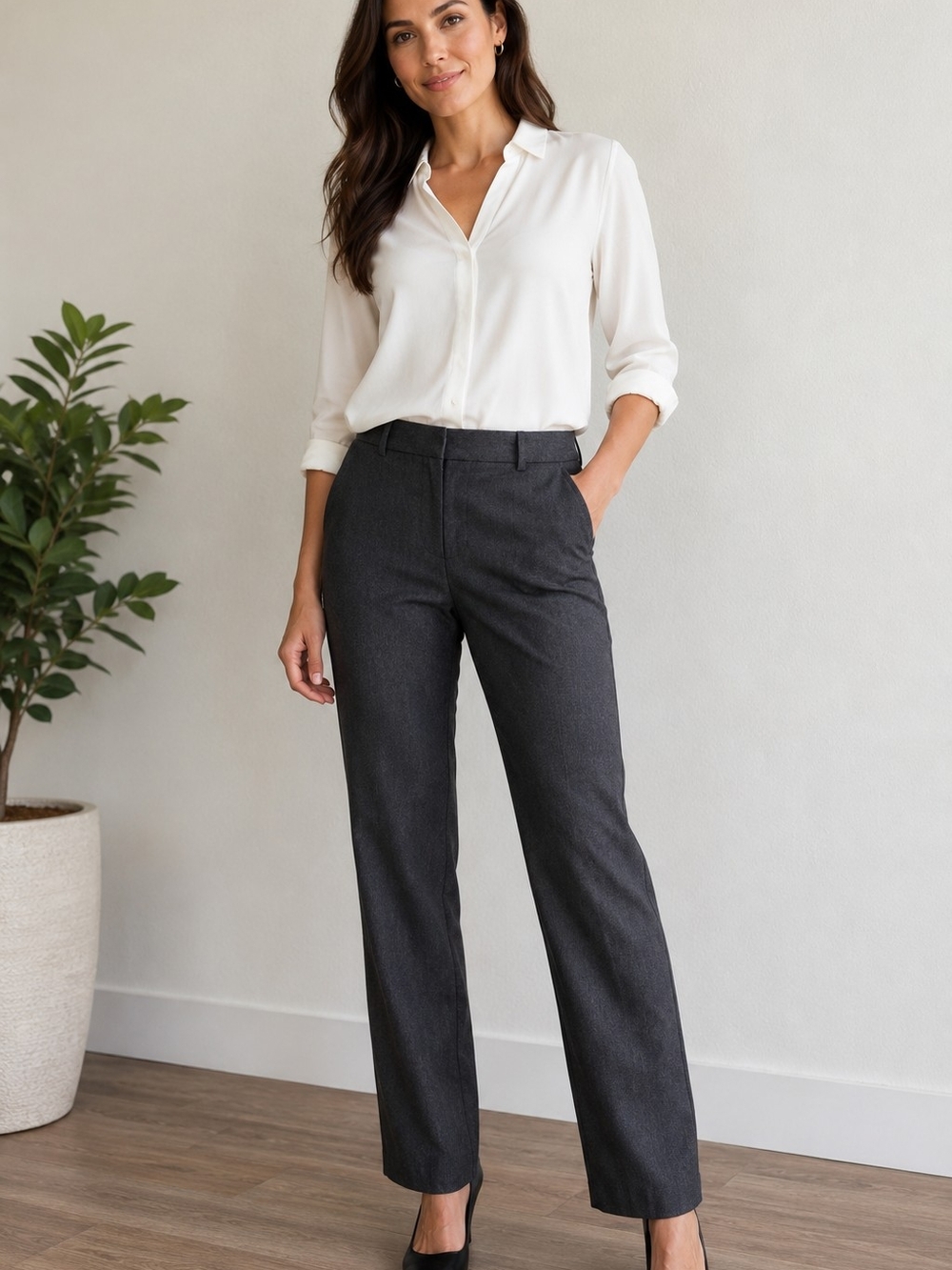 George Women's Classic Straight-Leg Dress Pants - 14R